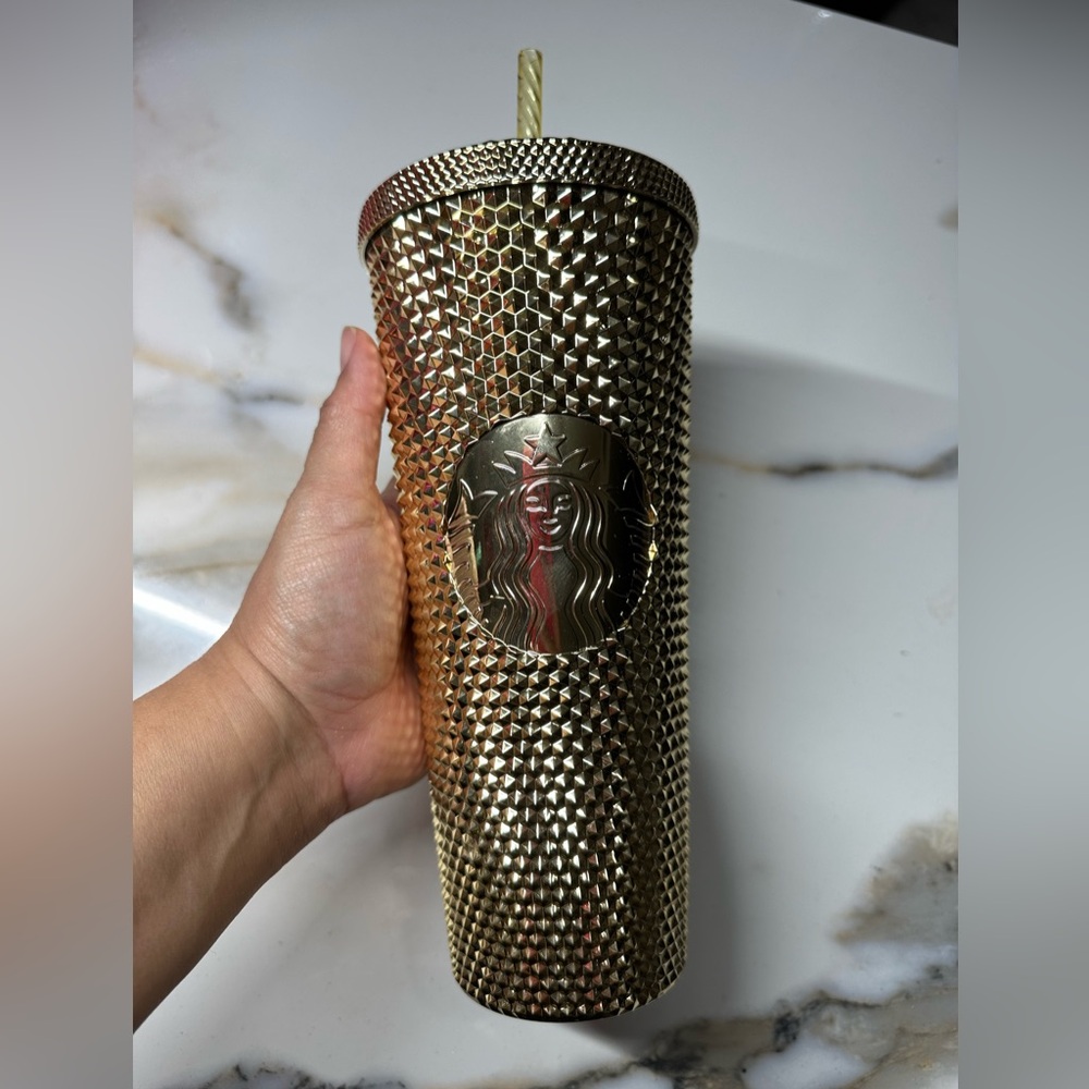 Starbucks Metallic Gold Studded Tumbler